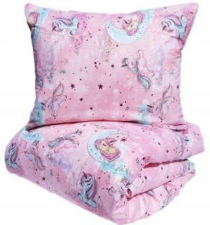 Detský set paplón, vankúš - Bavlnená posteľná bielizeň 100x135 COT PINK COTS