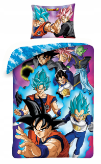 Detský set paplón, vankúš - Bavlnená podstielka 140 x 200 cm Dragon Ball