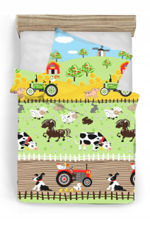 Detský set paplón, vankúš - Posteľná bielizeň pre chlapčenskú farmu 100x135 + 40x60 bavlna