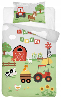 Detský set paplón, vankúš - Posteľná bielizeň pre detskú postieľku 100x135 Traktor