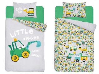 Detský set paplón, vankúš - Posteľná bielizeň 120x160 Policajný automobil Cotton Boy