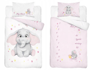Detský set paplón, vankúš - Posteľná bielizeň pre detskú postieľku 100x135 Blue Elephant 4283b