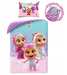 Detský set paplón, vankúš - Detská podstielka 140x200 plačúca bábätká bavlna