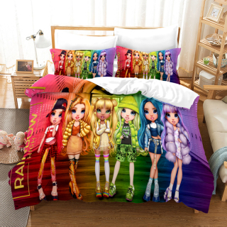 Detský set paplón, vankúš - Detská podstielka 160x200 Dúhová vysoká bábika lol lol
