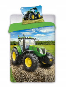 Detský set paplón, vankúš - Detská podstielka 160x200 Traktorový traktor traktor