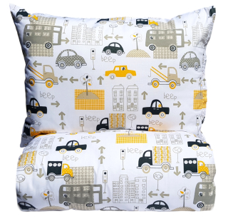 Detský set paplón, vankúš - Bavlnená detská podstielka 140x200 Žlté autá
