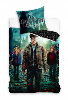 Detský set paplón, vankúš - Harry Potter Hermiona Ron Licencia 140x200