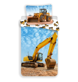 Detský set paplón, vankúš - Rýpadlo podstielky 140x200 Detský traktor traktor