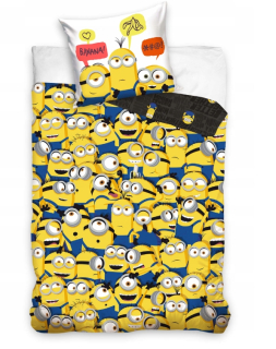 Detský set paplón, vankúš - Posteľná bielizeň Minionki 160x200 Min210221 160x200 cm