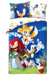 Detský set paplón, vankúš - Sonic Bedding 140x200 Cotton Super Sonik Game