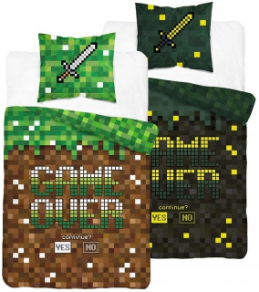 Detský set paplón, vankúš - Nízka podstielka 140x200 Motor Gamer Telefón loptičku