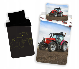 Detský set paplón, vankúš - Žiariace podstielky 140x200 Traktor bavlnené auto