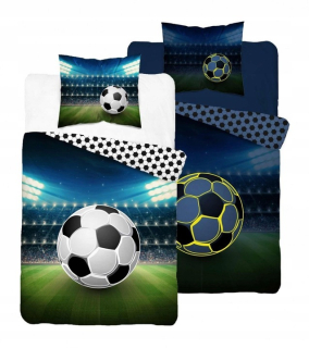 Detský set paplón, vankúš - Posteľná bielizeň gól futbalového štadióna 140x200cm