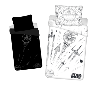 Detský set paplón, vankúš - Posteľná bielizeň v tme 140x200 Star Wars 01