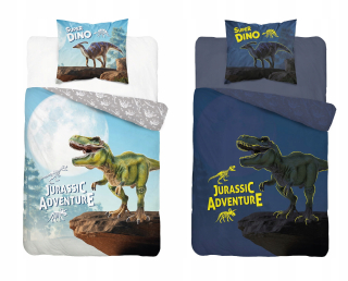 Detský set paplón, vankúš - Posteľná bielizeň v tme v tme 160x200 Dinosaur 08