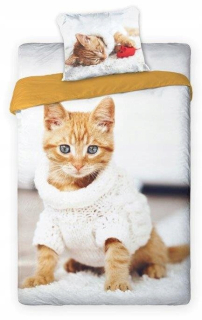 Detský set paplón, vankúš - Bavlnená podstielka Cat 140x200 Kitty Kitty