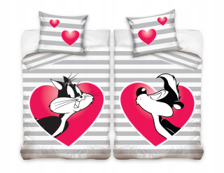 Detský set paplón, vankúš - Bavlnená podstielka Looney Tunes 160x200 Pepe je vôňa