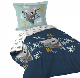 Detský set paplón, vankúš - Detská podstielka Koala Navy Blue 140 x 200 cm