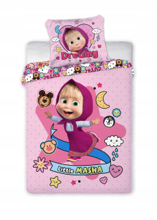 Detský set paplón, vankúš - Detská podstielka Masha a medveď 100x135 Masha
