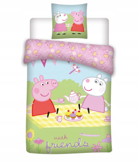 Detský set paplón, vankúš - Peppa pieppa pippa 140x200 Bavlnená posteľná bielizeň