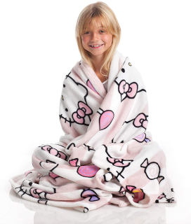Prikrývka, prehozy na posteľ - Prémiová pekná prikrývka posteľná posteľná prikrývka prikrývka Hello Kitty kn