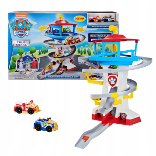 Paw Patrol - Databáza pes Patrol so šmýkačkou + 2 Kovové Vozidlá