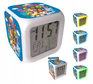 Detské hodiny do izby - Patrol Patrol Digital Alarm Alarm Zmení farby