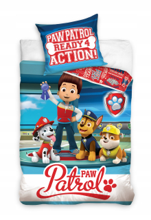 Detský set paplón, vankúš - Pes Patrol Paw Double -Bavlnená bielizeň 140x200