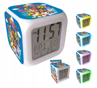 Hodiny do detskej izby - Patrol Patrol Digital Alarm Alarm Zmení farby