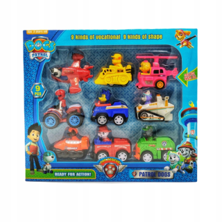 Paw Patrol - PSI Patrol auto pohonu sada 9 ks + figúrky
