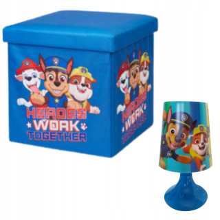 Paw Patrol - PUF kontajner na hračky + Night svietidlo Dog Patrol