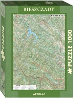 Puzzle 1000 - Bieszczady turistická mapa, Artglob