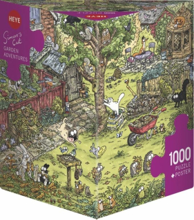 Puzzle 1000 Mačky Simon, zábava na záhrade