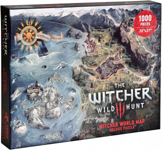 Puzzle 1000 Zaklínač 3 mapa kráľovstva Severnej tmavé