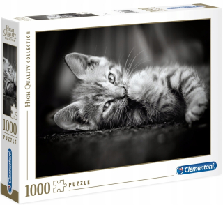 Puzzle 1000 el. Kitty mačiatko mačka čierna biela