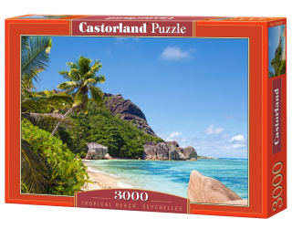 Puzzle 3000 Castorland tropické pláži, Seychely