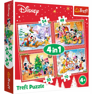 Puzzle 4v1 Slávnostné Time / Mickey Mouse 34325 Trefl