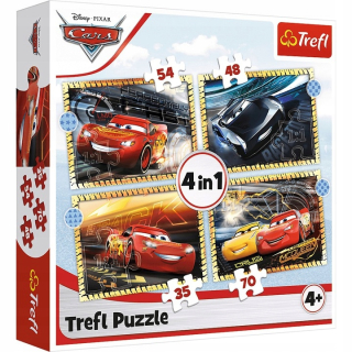 PUZZLE 4W1 Trefl 3 CARS TO START READY, START!