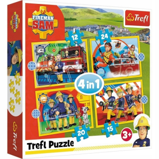 PUZZLE 4W1 Trefl užitočné hasič SAM