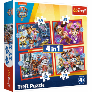 PUZZLE 4W1 Trefl PSI hliadke v CITY