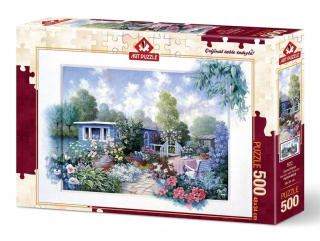 PUZZLE 500 chata s krásnou záhradou
