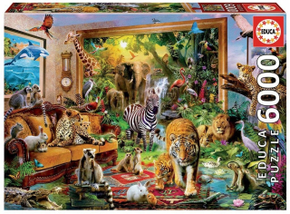 Puzzle 6000 Zvieratá v G3 salóne, Educa