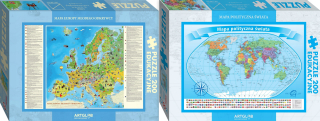 Detské puzzle mapa Europa + politický svet
