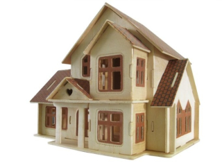 DREVENÉ 3D PUZZLE HOUSE HOUSE COUNTRY Drevený BR
