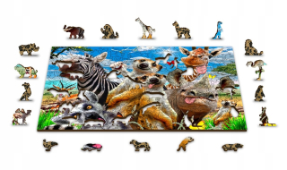 Puzzle drevené figúrky Zvieratá z Madagaskaru