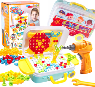 Puzzle bloky v kufri skrutkovača 258 el. SET