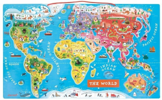 MAPA SVETA Magnetická PUZZLE 92 EL J05504 Janod
