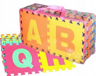 Penové puzzle Letters číslica + taška 36sztuk 72ele