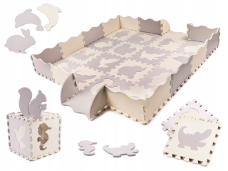 Puzzle penová podložka / 36el. Šedo-béžová