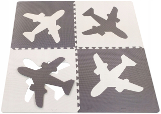 Pena Puzzle Foam Mat 62x62 4 ks lietadlo